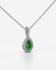 Green Pear Halo Drop Pendant