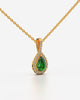 Green Pear Halo Drop Pendant