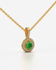 Green Round Halo Drop Pendant