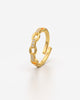 Sparkling Chain Link Adjustable Statement Ring