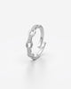 Sparkling Chain Link Adjustable Statement Ring