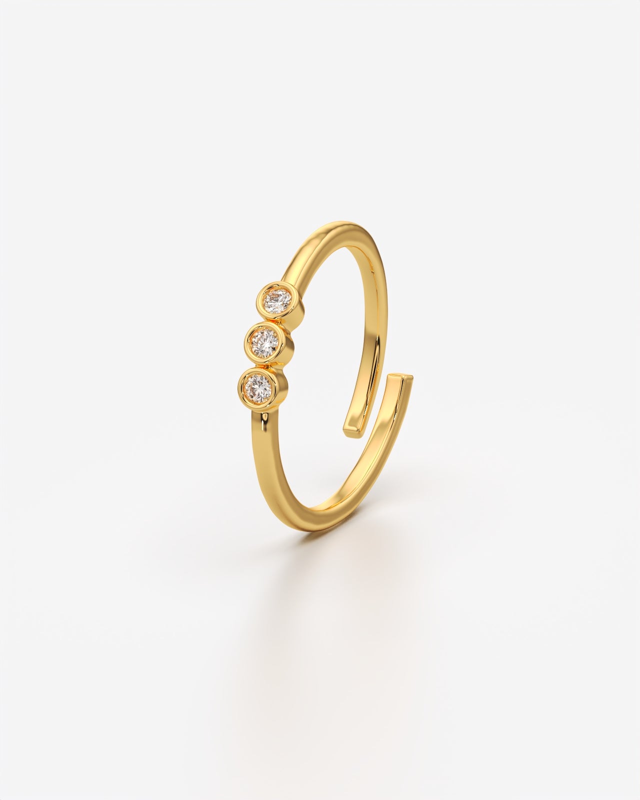 Triple Stone Adjustable Ring for Everyday Elegance
