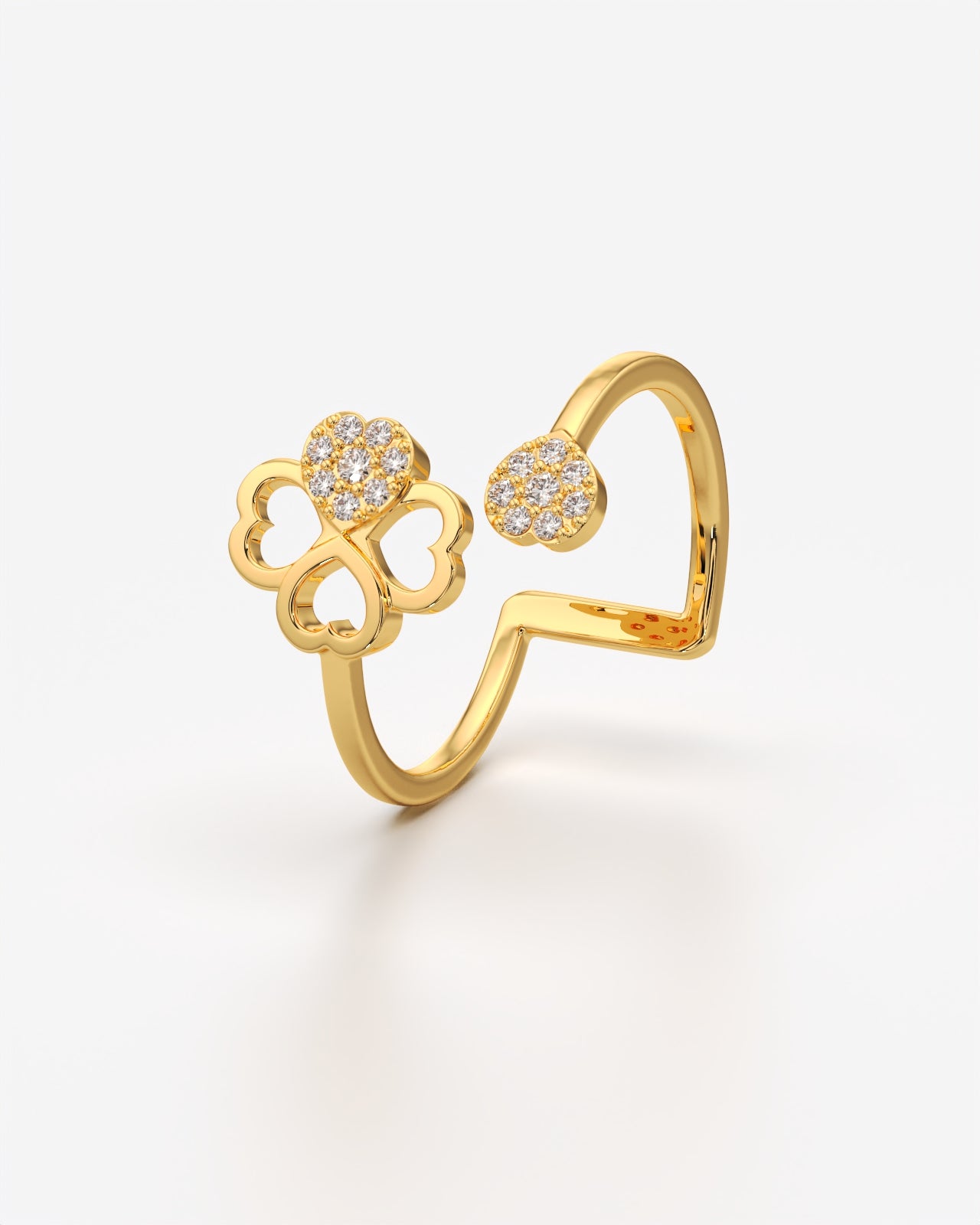 Sculptural Spiral Ring with Pave Crystals