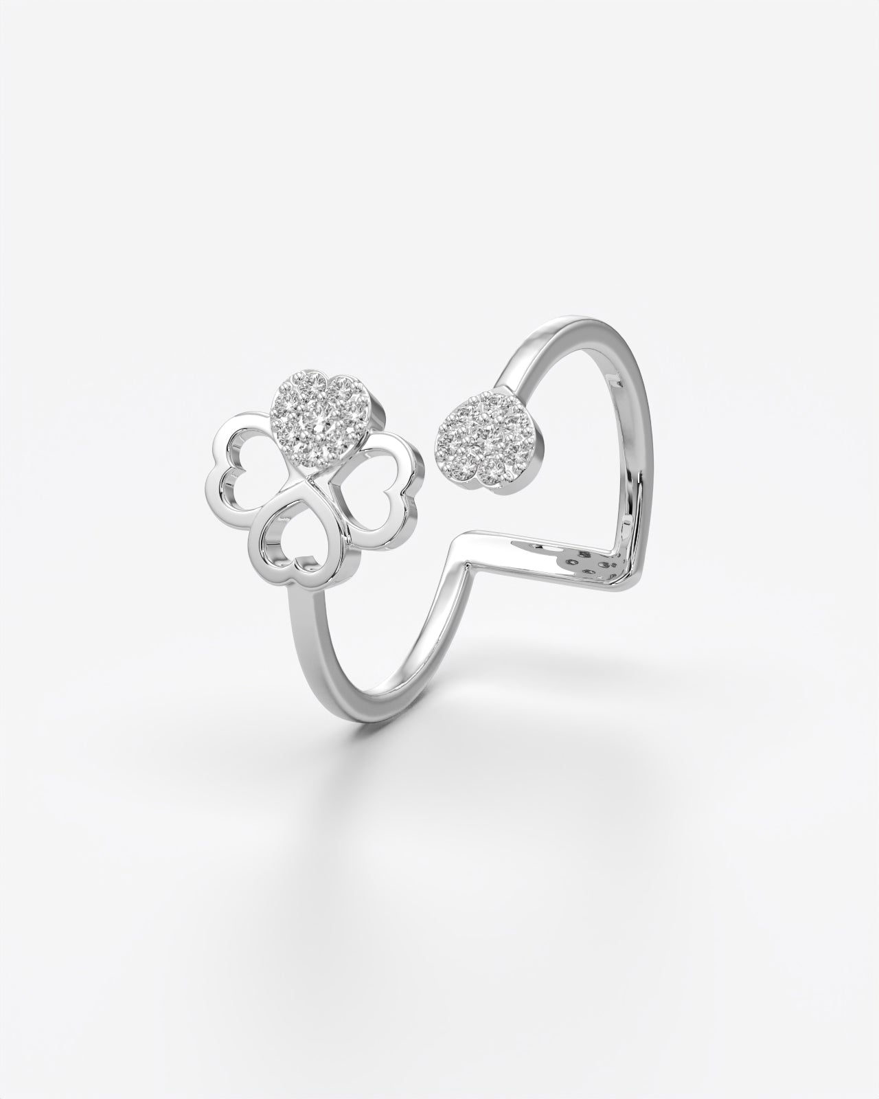 Sculptural Spiral Ring with Pave Crystals