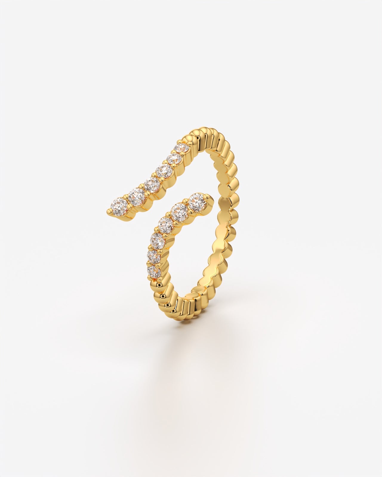 Sparkling Crossover Ring with Brilliant Diamonds