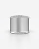 Brushed Wide Band Ring with Diamond Accents
