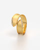 Brushed Bypass Ring with Sparkling Stone Accents