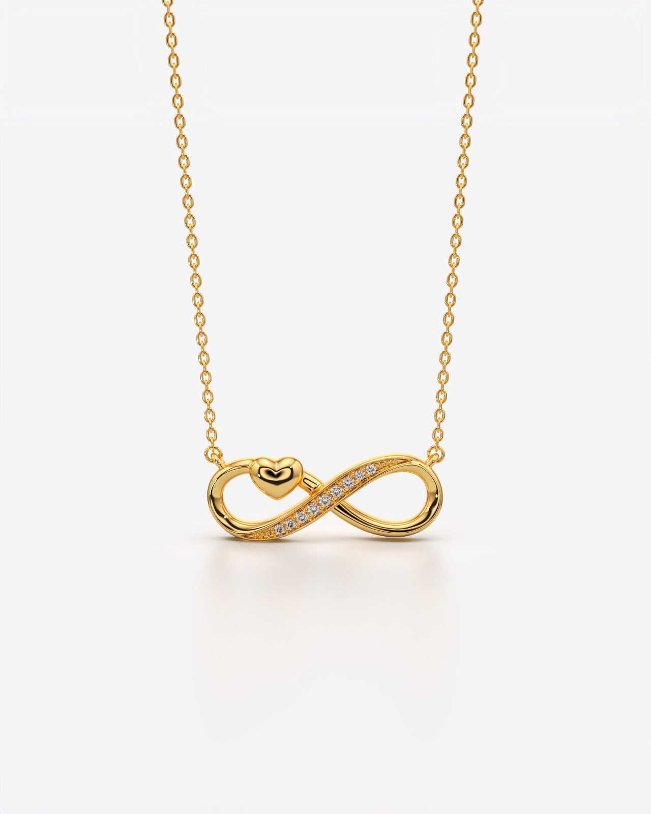 Infinity Heart Crystal Pendant Necklace