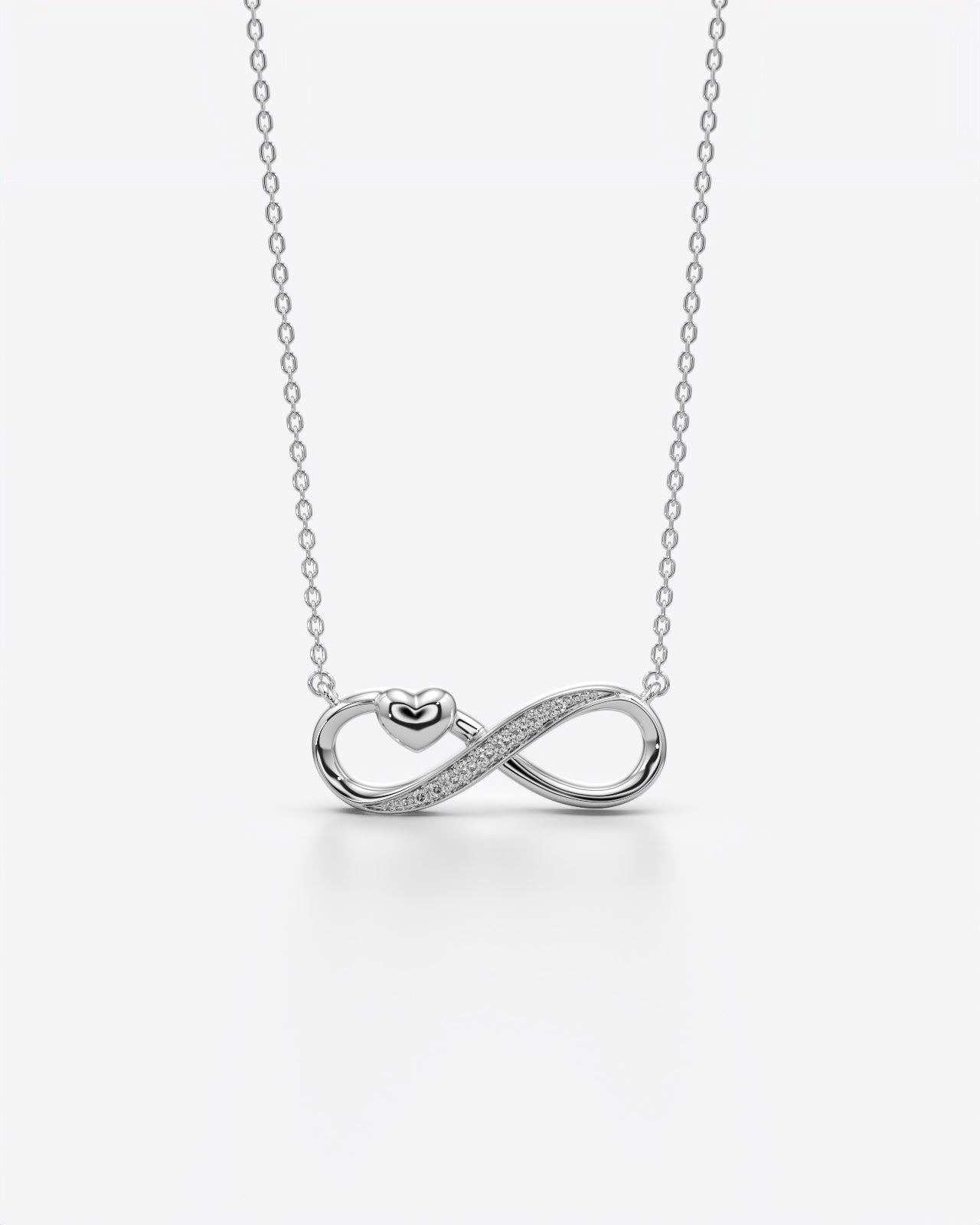 Infinity Heart Crystal Pendant Necklace