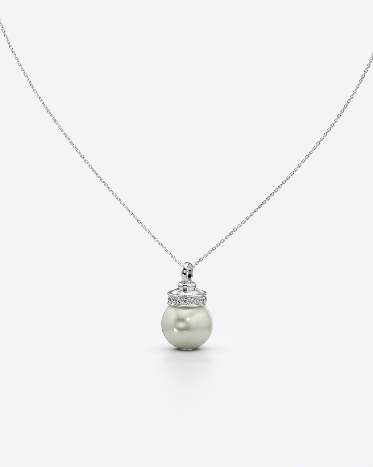 Elegant Pearl Pendant Necklace with Crystal Crown