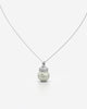 Elegant Pearl Pendant Necklace with Crystal Crown