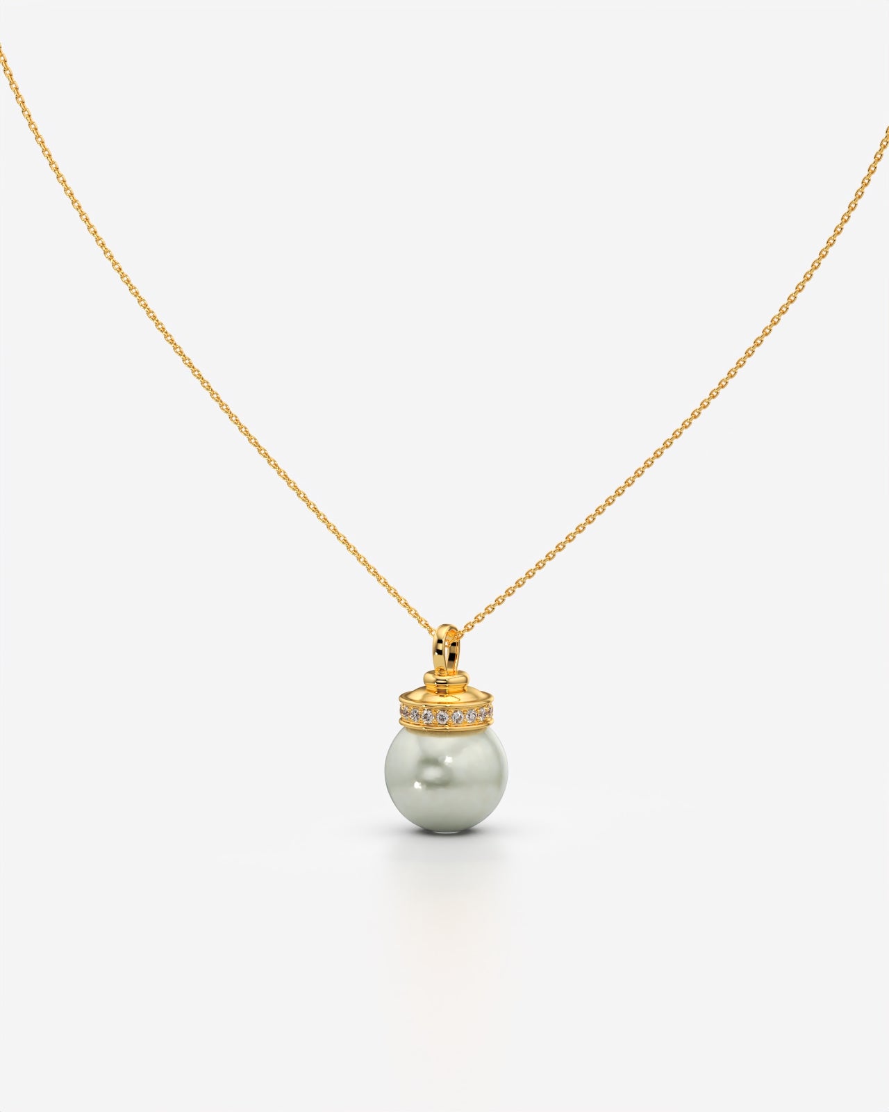 Elegant Pearl Pendant Necklace with Crystal Crown