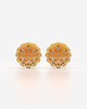 Ornate Floral Medallion Crystal Stud Earrings