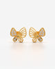 Delicate Butterfly Stud Earrings with Crystals