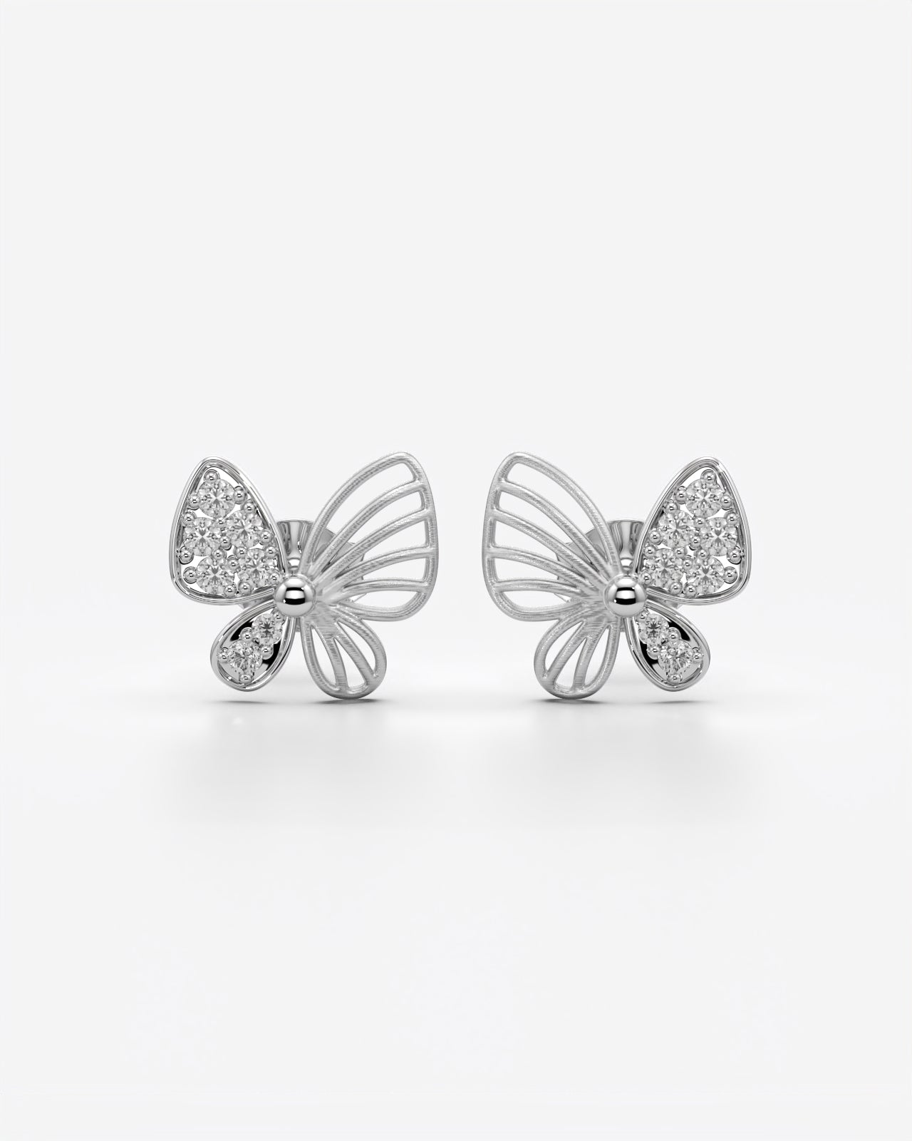 Delicate Butterfly Stud Earrings with Crystals