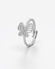 Sparkling Butterfly Open Ring with Crystals