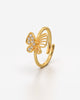 Sparkling Butterfly Open Ring with Crystals