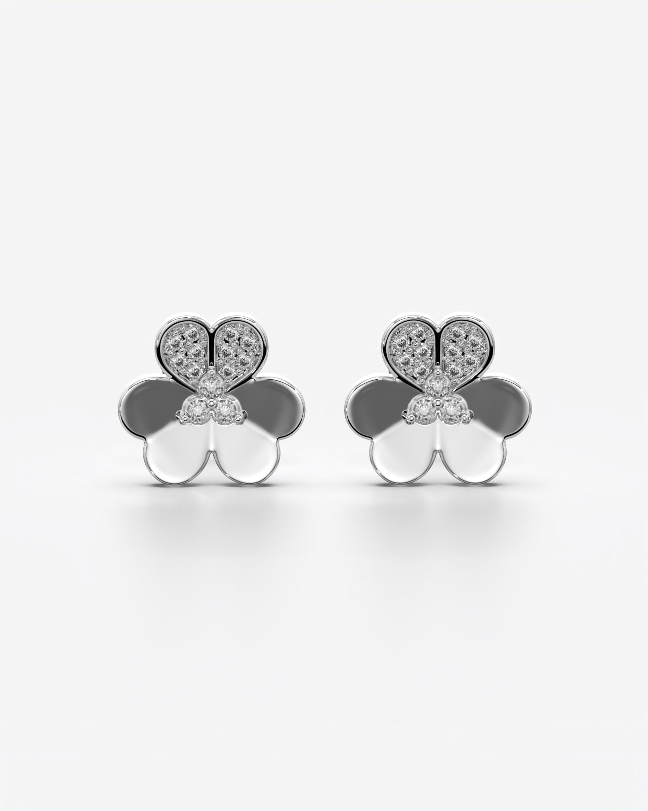 Bloom Stud Earrings with Crystal Petals