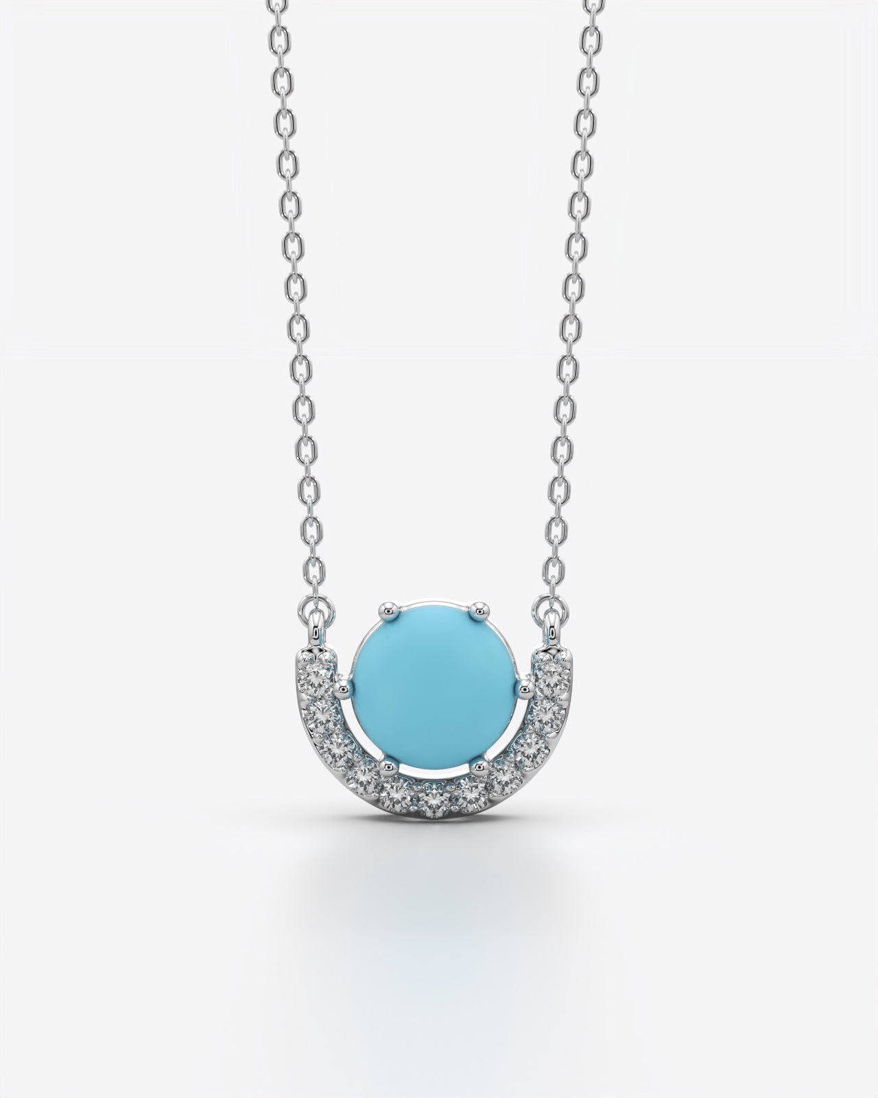 Birthstone Arc Pendant Necklace