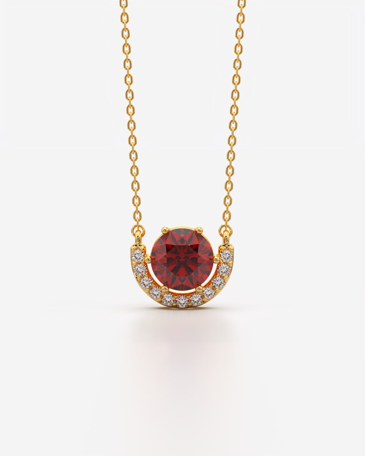 Birthstone Arc Pendant Necklace