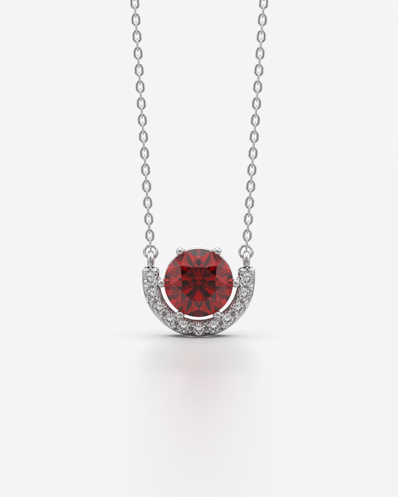 Birthstone Arc Pendant Necklace