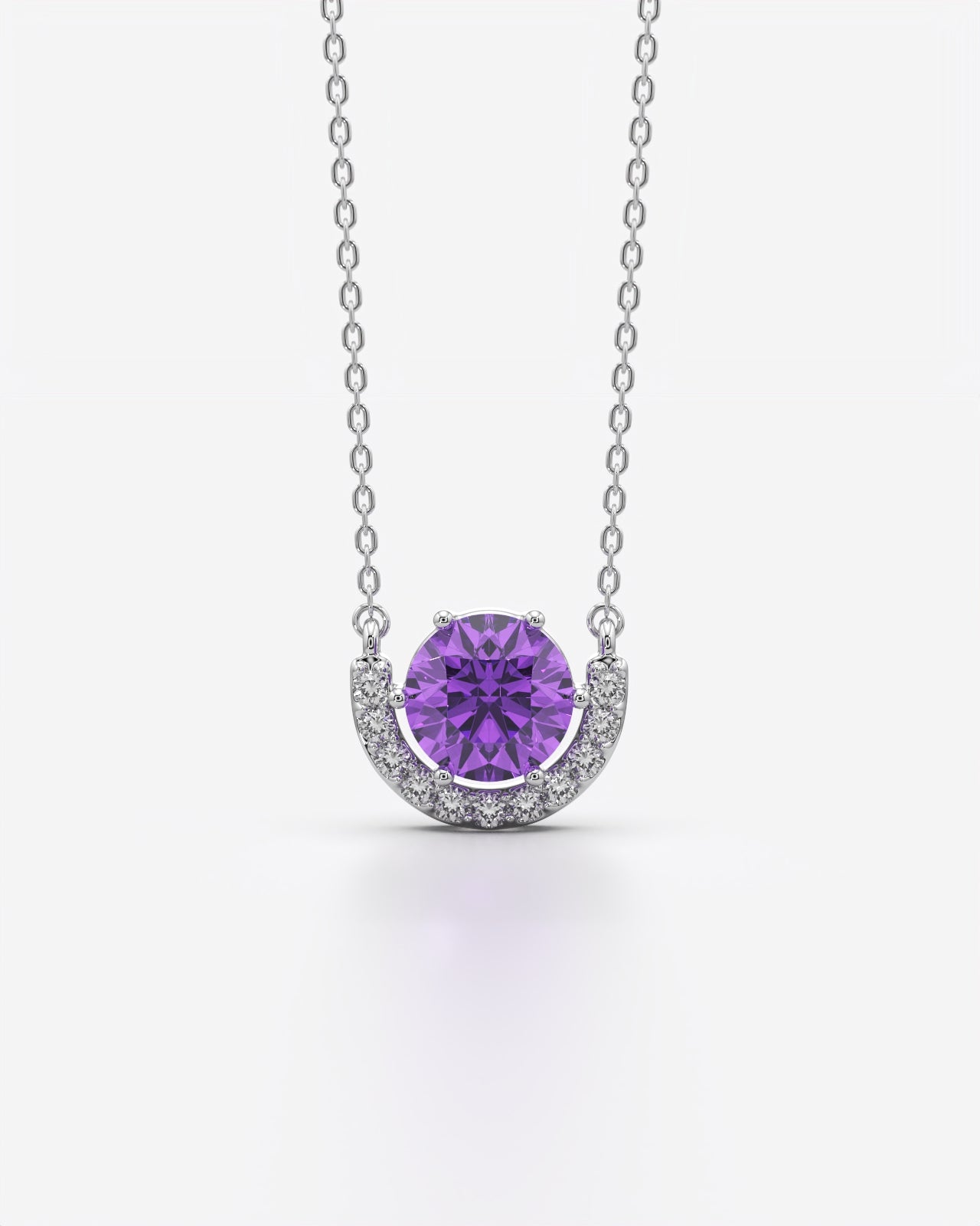 Birthstone Arc Pendant Necklace