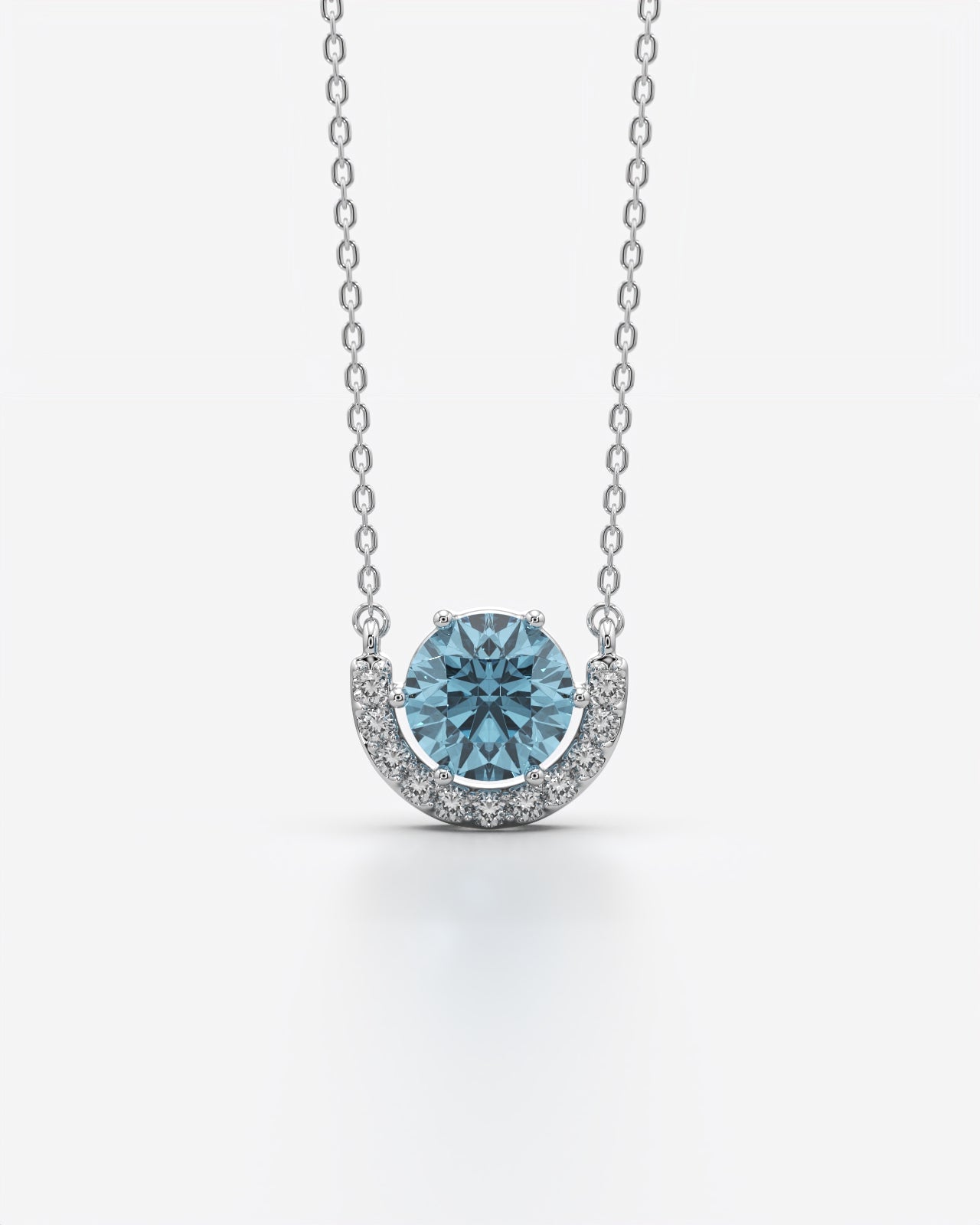 Birthstone Arc Pendant Necklace