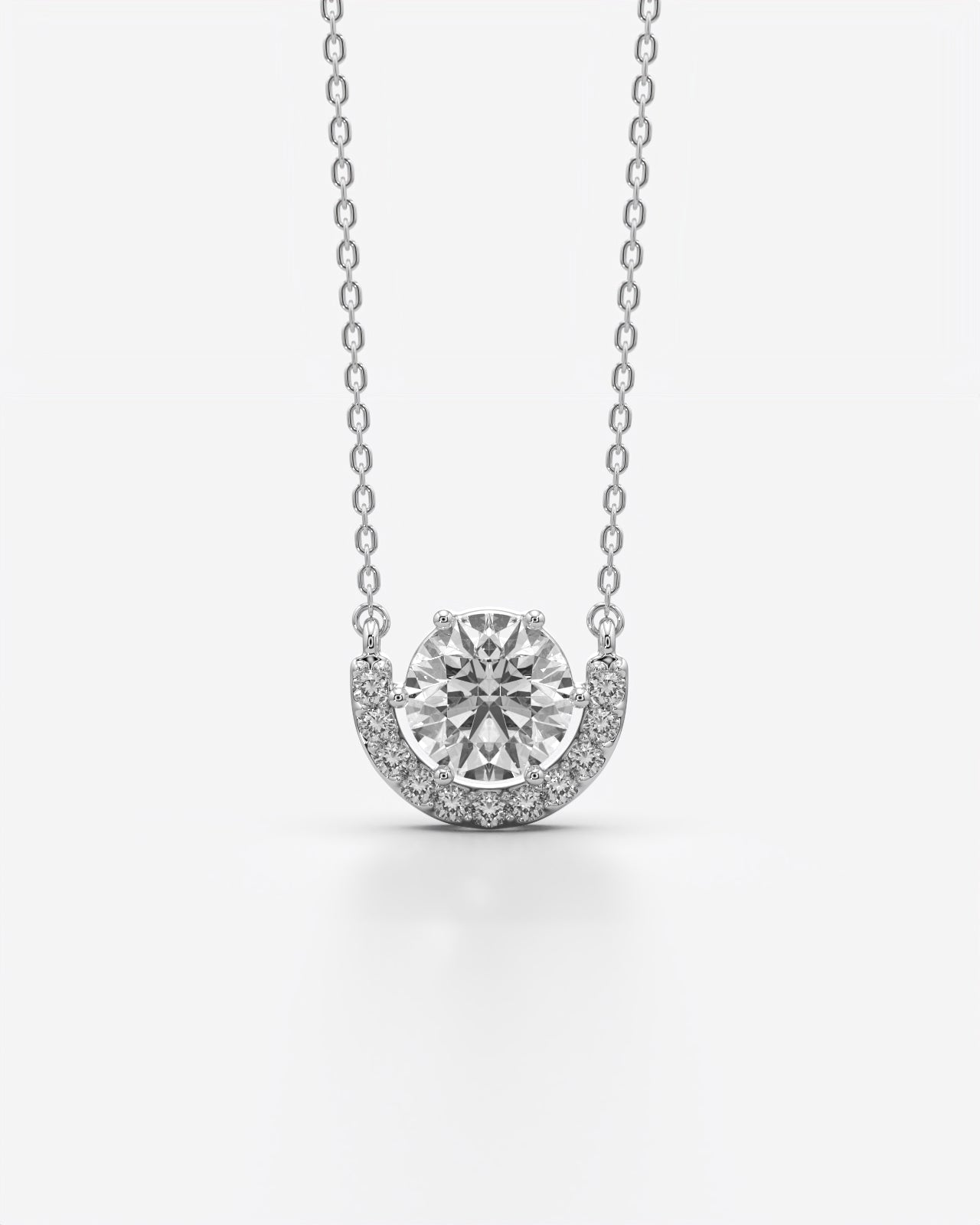 Birthstone Arc Pendant Necklace