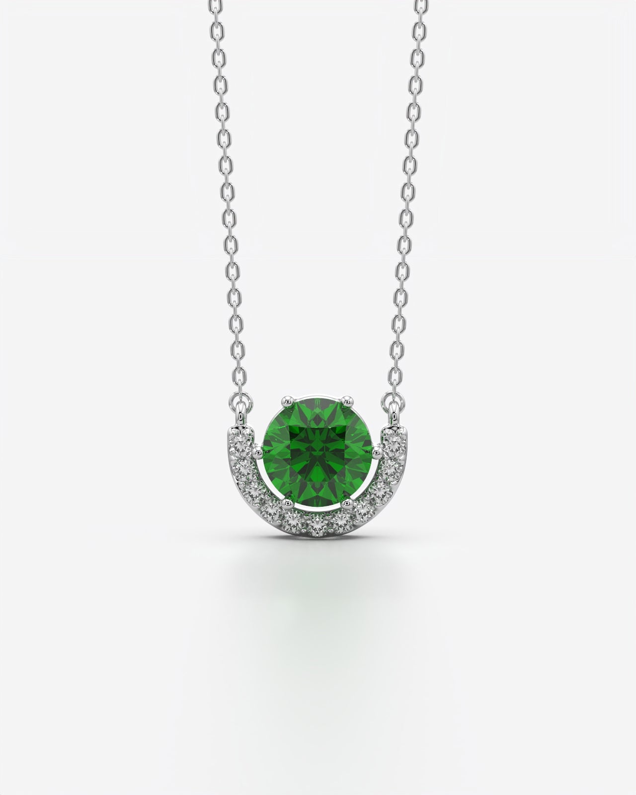 Birthstone Arc Pendant Necklace