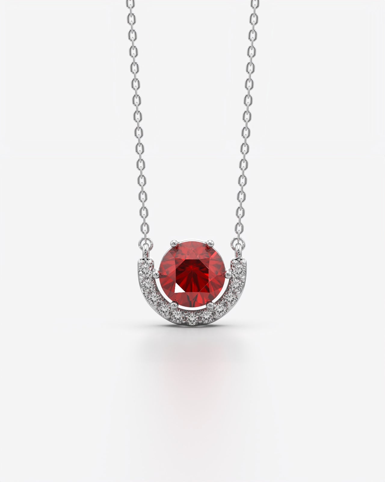 Birthstone Arc Pendant Necklace