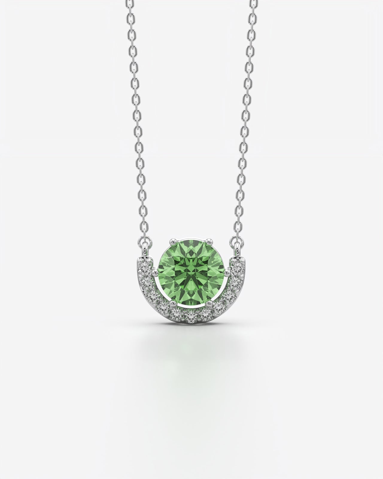 Birthstone Arc Pendant Necklace
