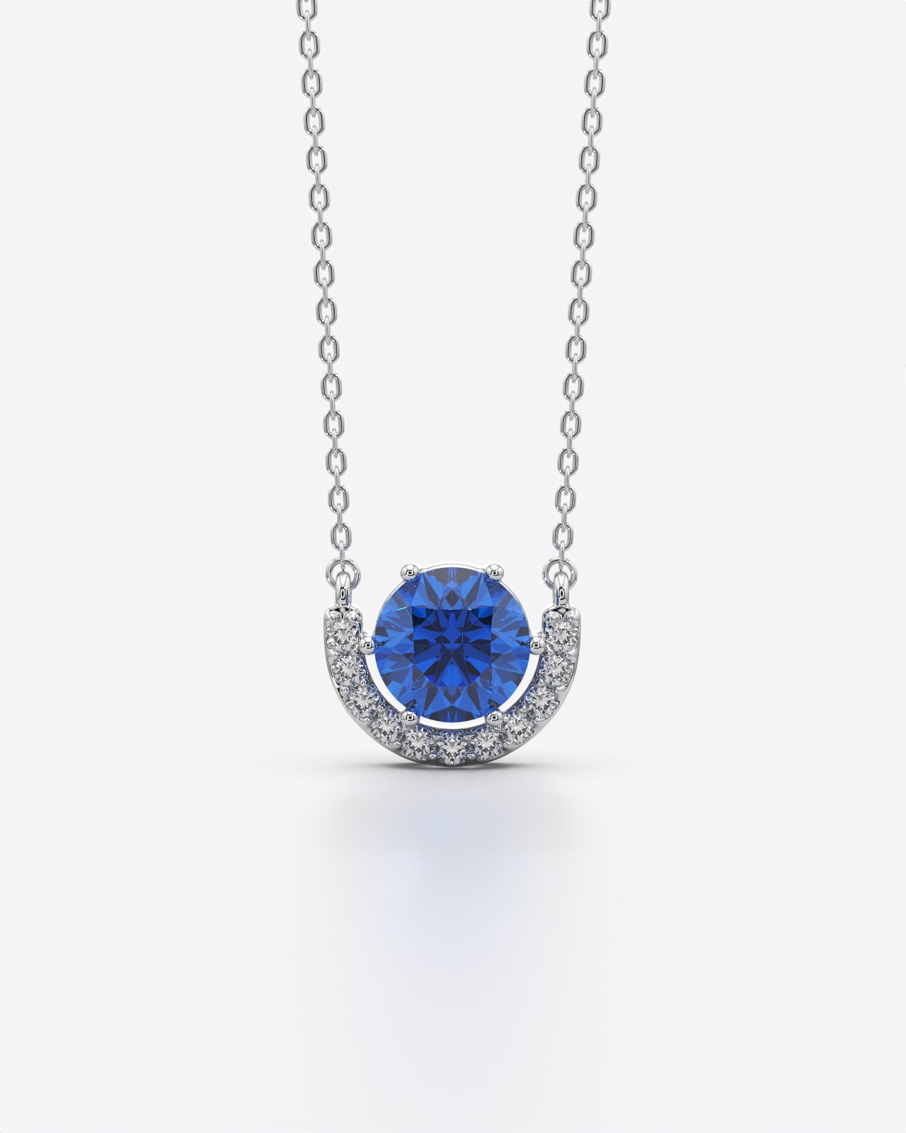 Birthstone Arc Pendant Necklace