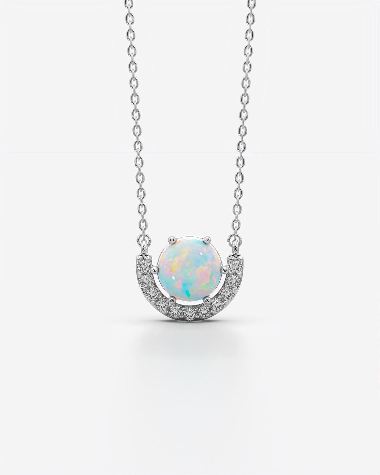 Birthstone Arc Pendant Necklace