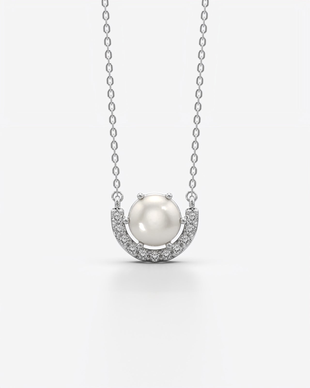 Birthstone Arc Pendant Necklace
