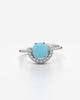 Solitaire Crescent Adjustable Statement Ring