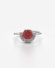 Solitaire Crescent Adjustable Statement Ring