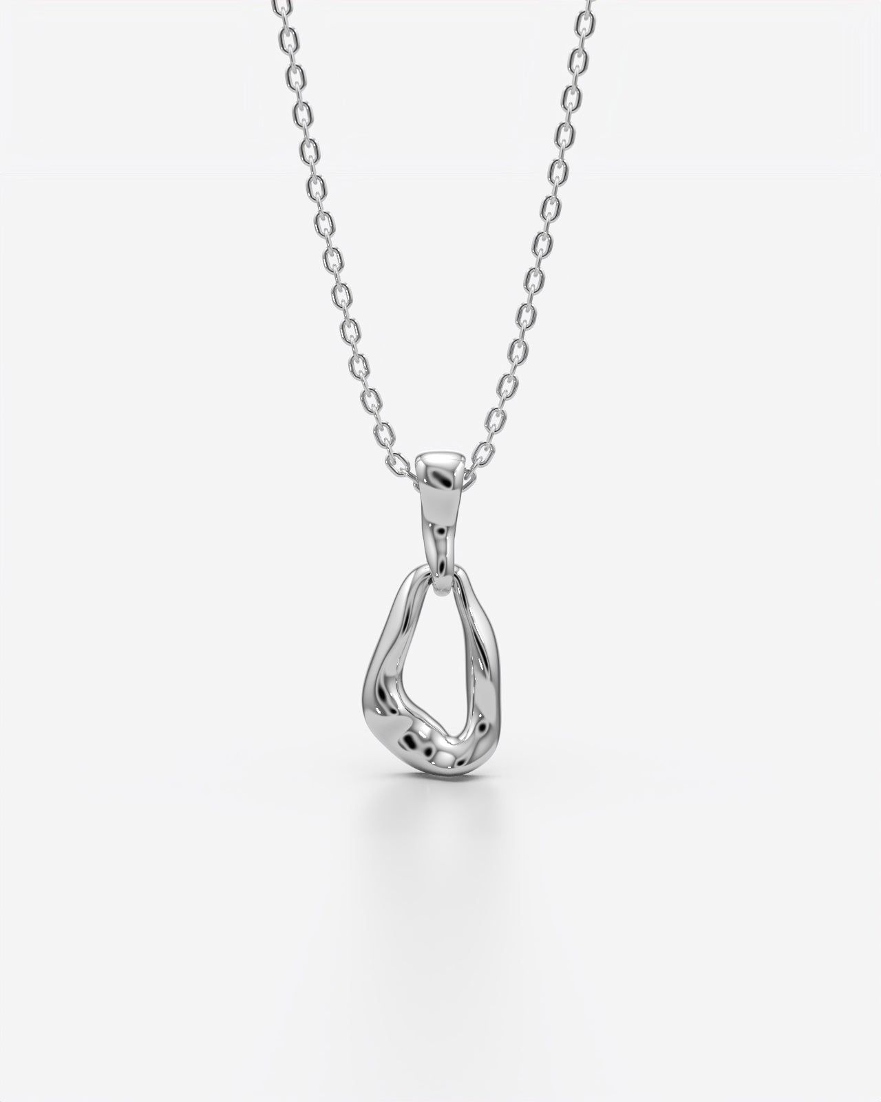 Sculpted Organic Loop Pendant Necklace Statement Piece