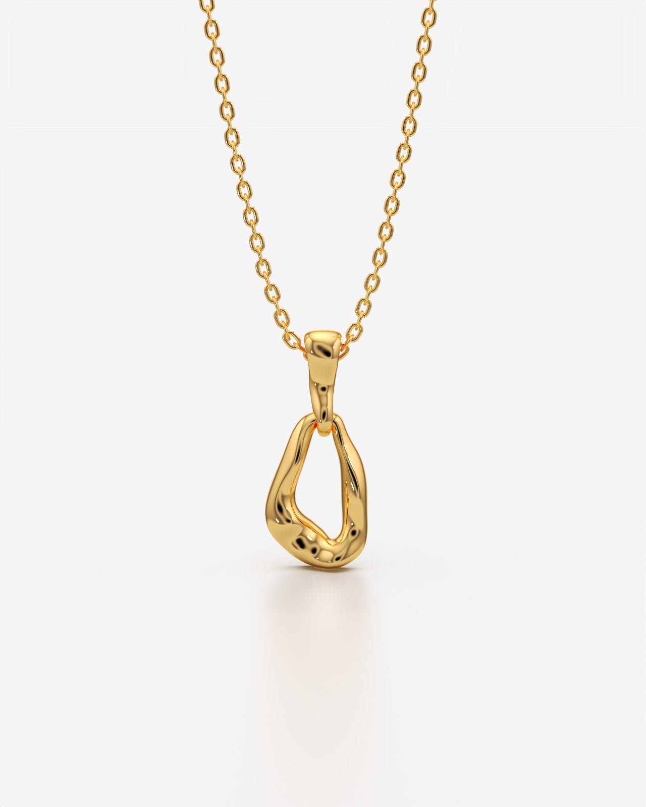 Sculpted Organic Loop Pendant Necklace Statement Piece