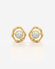 Organic Wave Pearl Stud Earrings for Women