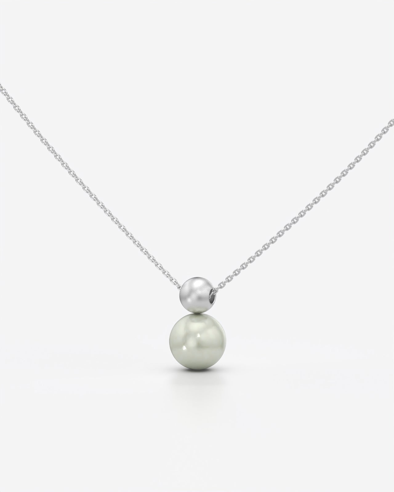 Dual Sphere Pearl Pendant Necklace