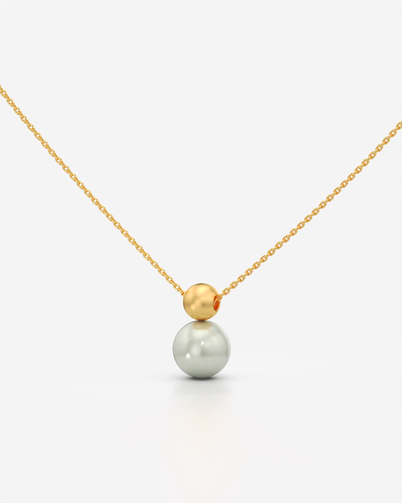 Dual Sphere Pearl Pendant Necklace