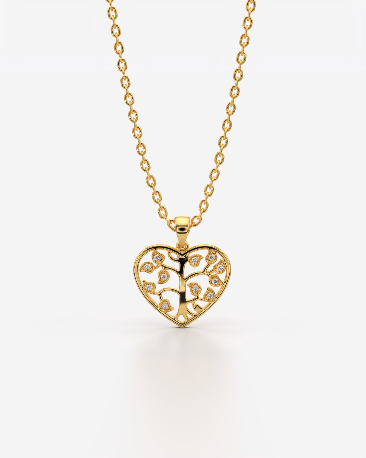Tree of Life Heart Pendant Necklace