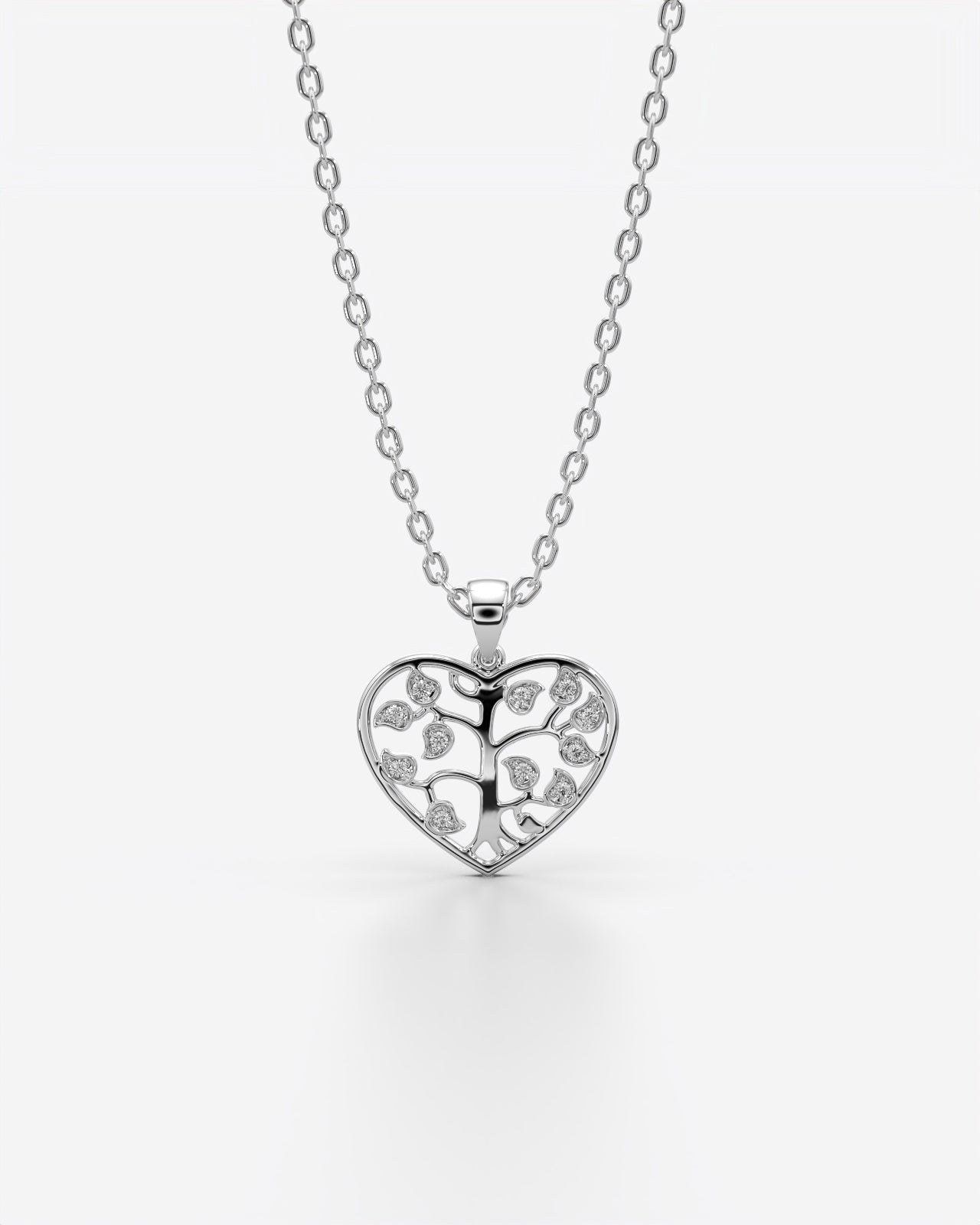 Tree of Life Heart Pendant Necklace